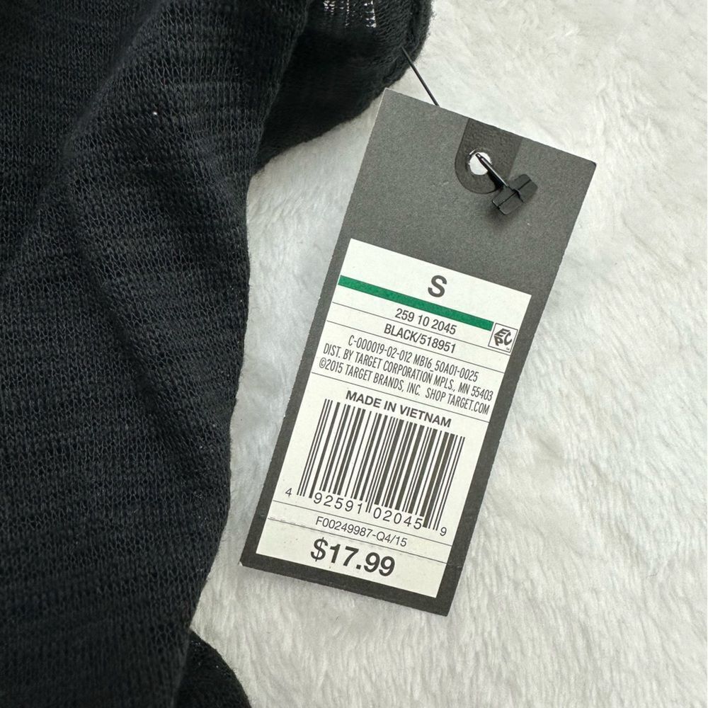 Mossimo black textured sheer fabric shark‎ bite tank top NWT size S - Picture 8 of 10